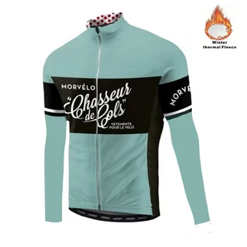 Morvelo Zimné Thermal Fleece pánske Cyklistický Dres s dlhým rukávom Ropa ciclismo Požičovňa Nosenie Cyklistické Oblečenie maillot Ciclismo 2018
