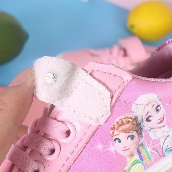 Mrazené dievčatá biela Cartoon Ležérne Topánky elsa a Anna princezná pu mäkké športovú obuv pre deti v Európe veľkosť 26-30