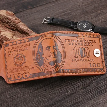 Móda Vintage Mužov Peňaženky PU Kožené Business Hasp Kabelku Dolár Vzor Bifold Krátke Peňaženky Male Peniaze Držiteľa Karty Mince Vrecku