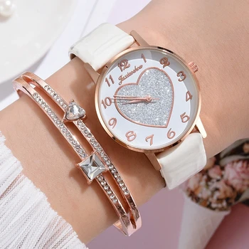 Módne dámske Náramkové hodinky Srdce Hviezdna Dial Šaty Dámske Náramkové Hodinky Quartz Luxusné Ženy Business Šport Hodiny Darček Reloj Mujer
