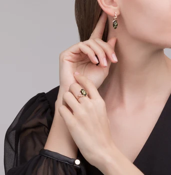 Módne šperky strieborný prsteň s jantárom SLNEČNÉMU žiareniu test 925 žien, ženské Šperky set