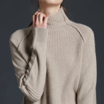 Na jar a na jeseň žena sveter cashmere sveter s dlhým rukávom turtleneck turtleneck sveter voľné žena bunda