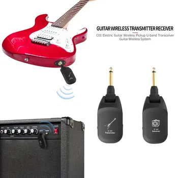 Nabíjateľná Elektrickú Gitaru Nastaviť Gitara Bezdrôtový Systém Vysielač C01 Prijímač pre Milovníkov Hudby, Hranie Príslušenstvo