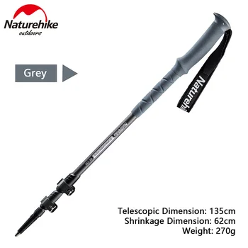 Naturehike Vonkajšie Teleskopická Walking Stick Ultralight 7075 Hliníka Vonkajší Zámok, Turistika Stick Lyžovanie, Turistika Treking Pólov