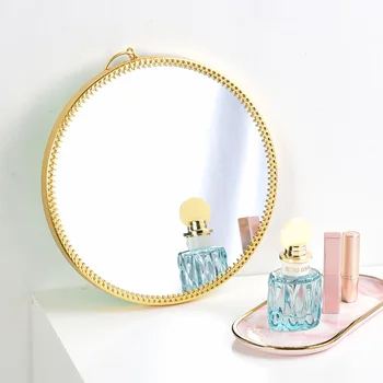 Nordic Okrúhle Zrkadlo Domova Geometrické Kovové Zrkadlo Jednoduchý Make-Up Zrkadlo, Obývacia Izba, Spálňa, Kúpeľňa Stene Visia Dekoratívne