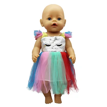 Nová Dúha závoj Doll Oblečenie vhodné Pre 18 palcov/43 cm narodil baby Doll oblečenie reborn Bábiky Príslušenstvo