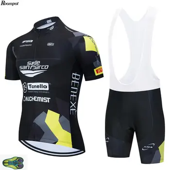 Nové 2020 TÍM Black Cyklistické Oblečenie na Bicykli jersey Ropa Rýchle Suché Mens Cyklistické Lete Pro Cyklistické Dresy 20D Gél Pad Cyklistické Šortky