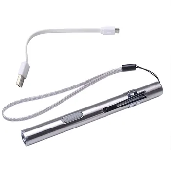 Nové Prenosné USB Nabíjateľné Prenosné LED Baterky Vodotesné Mini Pochodeň Biele Svetlo Keychain Lampa 12.9*1,2 cm