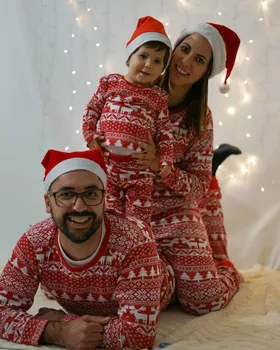 Nové Rodinné Vianoce Nastaviť Zodpovedajúce Dospelých, Deti Pyžamá Odev Dieťa Romper Nový Rok Kostýmy Rodiny Pyžamo Pár Oblečenie