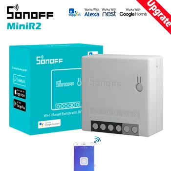 Nové SONOFF MINIR2 Wifi DIY Mini Prepínač Dvoch Spôsob Vedenia Smart Home Automation Kompatibilný So Alexa amazon, Google Domov Asistent