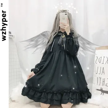 Nový Príchod Black Gothic Lolita Šaty Mäkké Sisiter Čipky Šaty Žien Princezná Šaty Dievča Halloween Kostým