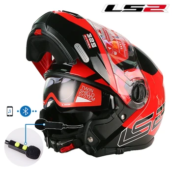 Nový Príchod LS2 FF325 Modulárny Motocyklové Prilby S Bluetooth Headset Flip Up Prilba casco moto capacete ls2 intercom Prilby
