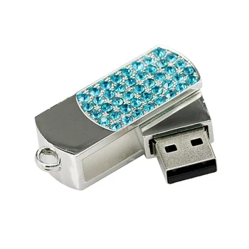 Obchodné Osobné kl ' úč Crystal Rotačné 128 gb kapacitou 32 GB, 128 4 32 8 64 16 256 gb Cle usb flash Disk Diamond USB2.0 Memory Stick