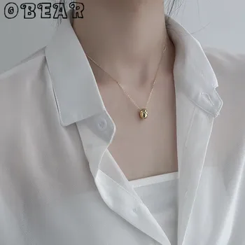 OBEAR Strieborné Pozlátené 2020 Nové Geometrické Zlatá Tvar Gule Náhrdelník Pre Módu Ženy Minimalistický Šperky Darček