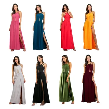 Oblečenie OWLPRINCESS 2020 Hot Predaj Oka jednofarebné Šaty, Šitie Split Šaty