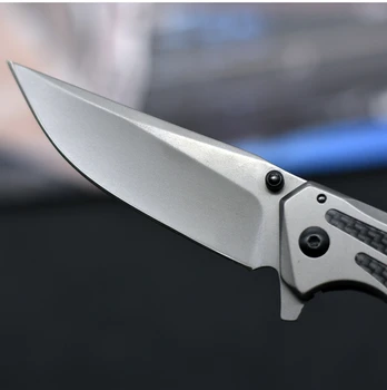 OME8300folding nôž 8cr13 oceľ+šedá titanium+carbon fiber vysporiadať s outdoor camping prežitie bojové nože výchovy k DEMOKRATICKÉMU občianstvu nástroj pomôcka