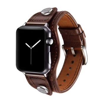 Originálny Kožený náramok na zápästie pre apple hodinky 5/4/3/2/1 iwatch kapela 44 mm 42mm 40 mm 38 mm watchband+kovové pracky