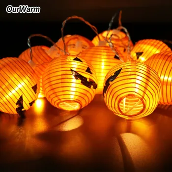 OurWarm Tekvica String Svetlá Halloween Tekvica Dekorácie 1,2 M 10 LED Reťazec Osvetlenie Napájané Batériou Svetlá Záhrada Indooring Led