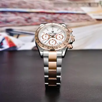 PAGANI DIZAJN Nový top značky pánske automatické hodinky muž business quartz hodinky mužov športové náramkové hodinky chronograf Japonsko VK63 2020