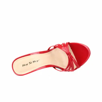 Papuče 2019 Vysoké podpätky Sandále drag queen Size 40-50 Obuv Vysoko Kvalitné dámske topánky Super Svetlo Vysoké podpätky 13 cm Vysoká