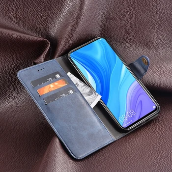 Peňaženka puzdro na Huawei Y9s puzdro kožené flip Vintage telefón prípade huawei kryt pre STK-L21/STK-L22/STK-LX3 360 plný bývanie