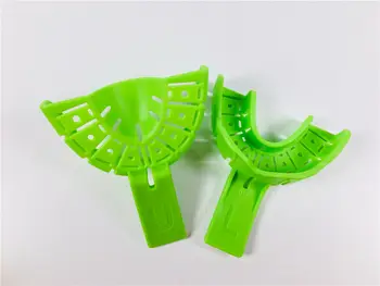 Plastové Zubné Vaničky Dojem Zásobník Implantát Kvadrant Predné Okno Otvorte Otvor na Implantáty 135℃ 10Pieces