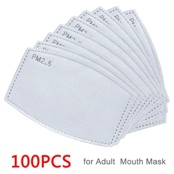 PM2.5 Anti Haze Úst Maska Vymeniteľný Filter-plátok 5 Vrstiev Non-tkané Dieťa Deti Filter Uhlíkom