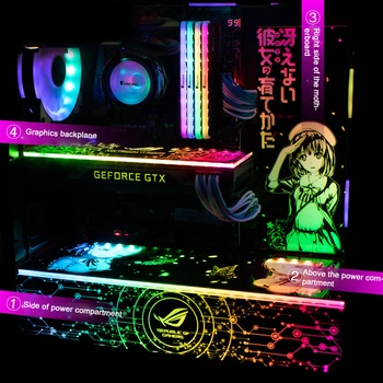 Podvozok Moc Bin Ozvučnice DIY Vlastné CPU Prepájací RGB Počítač Bočný Panel Hry Počítača Vodné Chladenie
