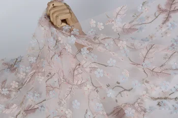 Polyester Dve farebné Laserové Pierko Výšivky 3D Kvet Čipky Textílie Diy Šaty, Oblečenie, Šitie Doplnkov