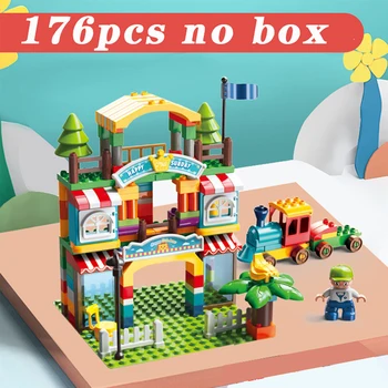 Posuňte spustenie veľké bloky kompatibilné duplo stavebné bloky lievik Zasuňte bloky DIY veľké tehly hračky pre deti Vianočný darček