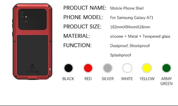 Pre Samsung Galaxy A71 Prípade Láska Mei Silný Šok Nečistoty Dôkaz Vode Odolné Kovové Brnenie Kryt Telefónu Prípadoch pre Samsung A71