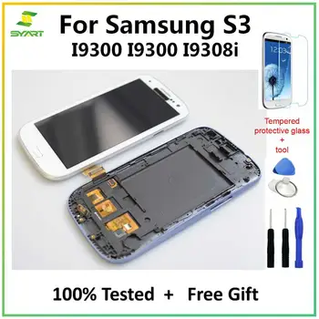 Pre Samsung Galaxy S3 TFT LCD Displej Dotykový LCD Displej Digitalizátorom. S montážou Rámu Pre Samsung Galaxy S3 i9300 i9300i i9308i