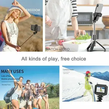 Prenosné Bluetooth Selfie Stick S Statív Rozšíriteľný Skladacia Monopod pre iPhone 11 X pre Huawei Pre Xiao Bluetooth Remote