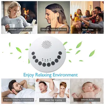Prirodzený Zvuk Terapia Stroj Prenosné Zvukové Terapie Spánku Biely Šum Stroj pre Dieťa a Dospelý na Spanie a Relaxačný Prístroj