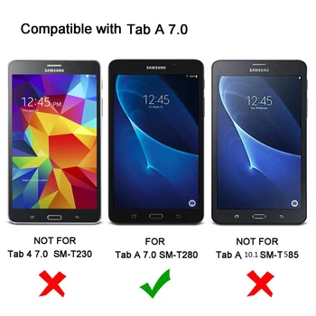 Prípad Pre Samusng Galaxy Tab A A6 7,0 palcový 2016 SM-T280 SM-T285 Kryt Flip Tablet Kožený Kryt Smart Magnetický Stojan Shell Kryt