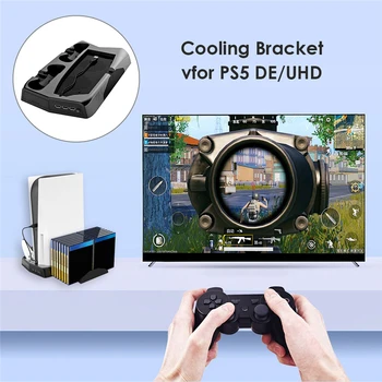 PS5 Vertikálne Chladiaci Ventilátor Stojan Digital Edition s 14 Hra Slot 3 Hub Port Dual Regulátor Nabíjania Stanice Nabíjačky pre PS5