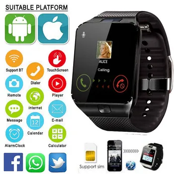 Pánske Športové Smartwatch DZ09 Android Telefónu Volať Bluetooth Smart Hodinky Relogio 2G GSM SIM TF Karty Fotoaparát pre Telefón PK GT08 A1