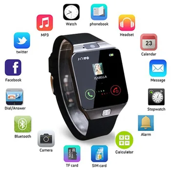 Pánske Športové Smartwatch DZ09 Android Telefónu Volať Bluetooth Smart Hodinky Relogio 2G GSM SIM TF Karty Fotoaparát pre Telefón PK GT08 A1