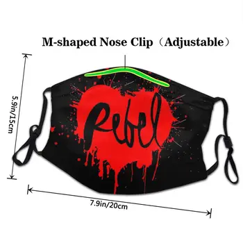 Rebel Srdce Zábavné Naruby Riley Komédii Umývateľný Unisex Maska Respirátor Ochrana