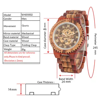 REDFIRE Mechanické Drevené Hodinky Automatické Chronometra Vintage Módu pre Mužov Dreva Sledovať reloj masculino
