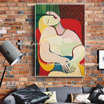 Ručne Maľované Picasso Sníva Žena, Abstraktné Umenie, Plátno, Maľovanie Umeleckých Obrazov Na Stenu Pre Obývacia Izba Domova Plagáty Štýl