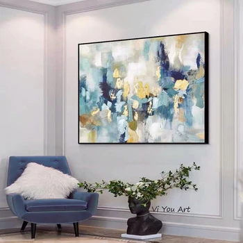 Ručne vyrábané 2020 High-end Dekoratívne Maľby Zlatej Fólie Abstraktnú olejomaľbu Moderný Obraz Domova Ako Darček