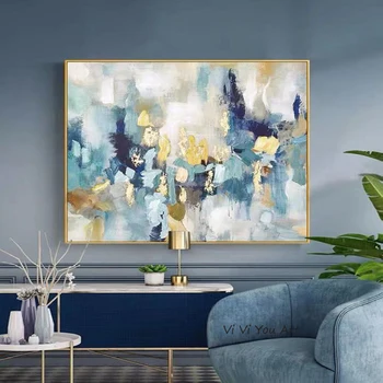 Ručne vyrábané 2020 High-end Dekoratívne Maľby Zlatej Fólie Abstraktnú olejomaľbu Moderný Obraz Domova Ako Darček