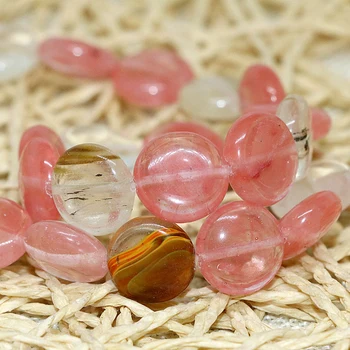 Ružová melón turmalín crystal mince tvar 12x12mm kameň jaspis voľné korálky šperky čo 15inch GE391