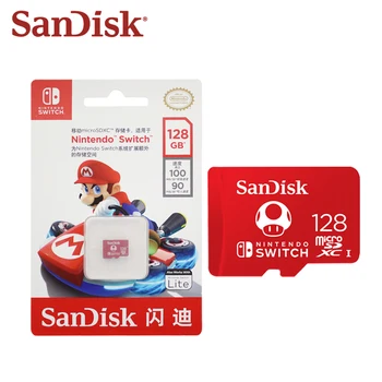SanDisk 256 GB MicroSD Kartu Nintendo Prepínač Autorizovaný Mario Tému 128G TF Karty Memory Card High Speed Pre Hru Rozširujúca Karta