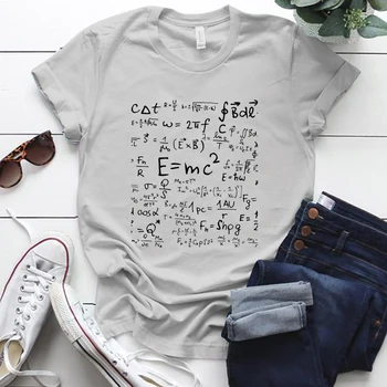 Seeyoushy Matematický Vzorec, Letter Tlač Krátky Rukáv Plus Veľkosť 5xl Bavlna Žena Tshirts Streetwear Femme T-shirts Y2k Topy