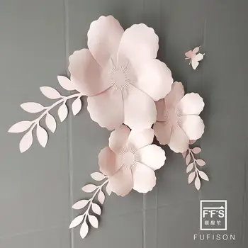 SET11# Papierové kvety Stenu Svadobné 3D Kvety Miestnosti Dekorácie Strany Pozadia Shopwindow Prvé narodeniny dievča strany