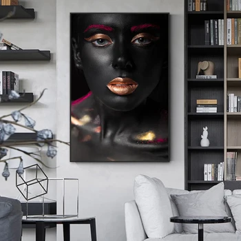 Sexy Afriky Čierna Žena Plátno Na Maľovanie Moderné Obrázok Umenie Plagáty Žien Obrázky Tlačiť Nástenné Maľby Pre Obývacej Miestnosti Dekorácie