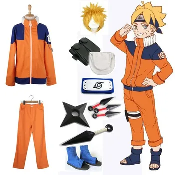 Shippuden Naruto Uzumaki Naruto 1. Cosplay Kostým Dospelých Mužov Maškarný Strany Jednotné Oblečenie Zbraň Rekvizity pre Halloween Kostým