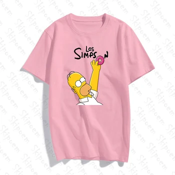Simpson Lete Bežné Žien T-shirt Zábavné Homer Tričko Ženy Farebné Bavlna Skipoem Krátke Sleeve Tee Tričko Femme Letné Topy